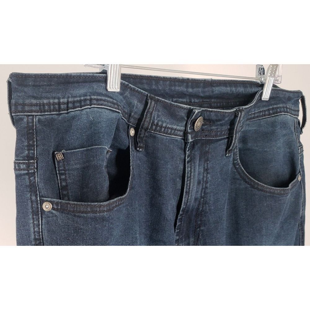 BUFFALO David Bitton Mens AXEL‎ Slim Stretch Jeans 38x30 Med Blue 5 Pocket Pants